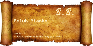 Baluh Bianka névjegykártya